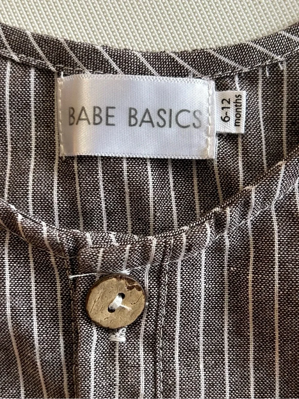 Babe Basics Striped Linen Romper